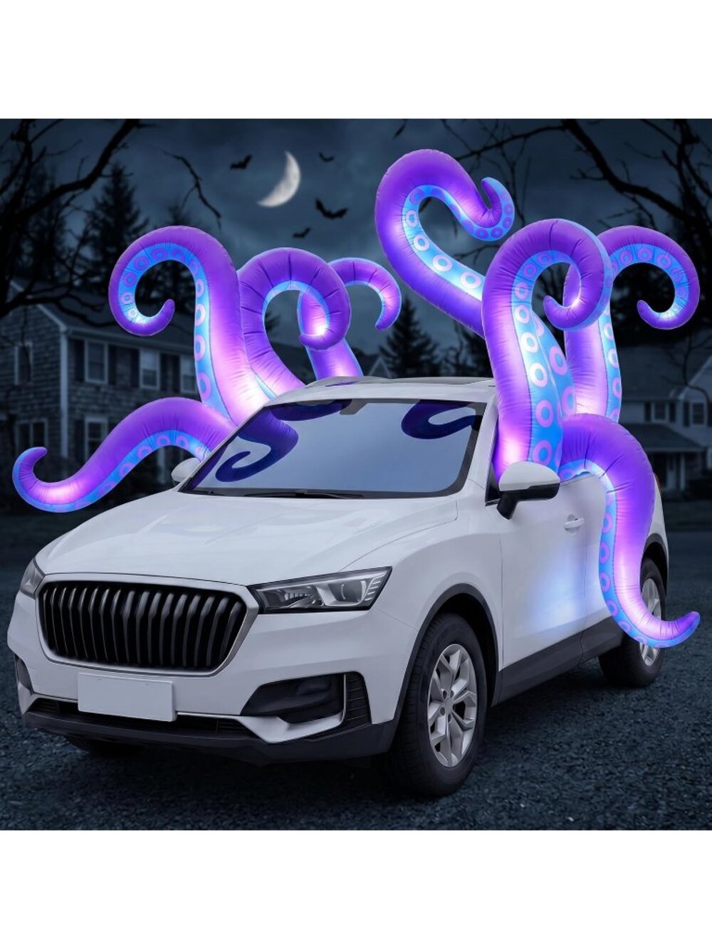 🎃Halloween Inflatable 8 Octopus Tentacles Trunk or Treat Car Blow Ups with LEDs